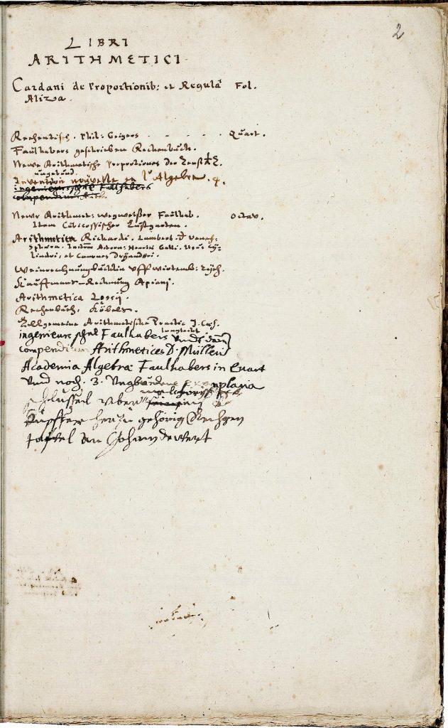 Abb. 4: Inventarium der Reißkammer, folio 2 r, [1628–1643].