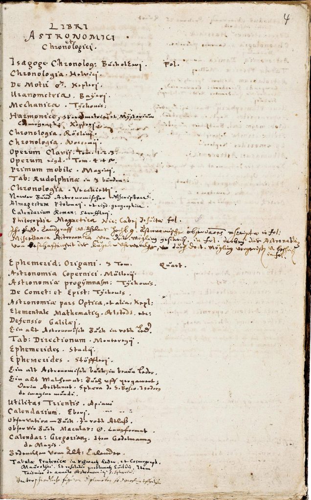 Abb. 6: Inventarium der Reißkammer, folio 4 r, [1628–1643].