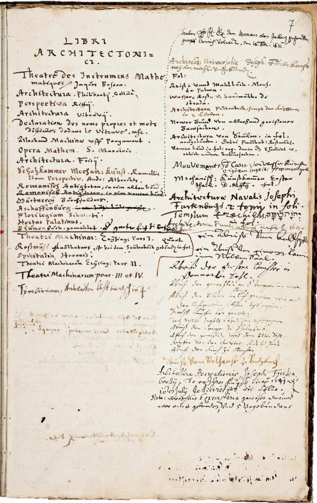 Abb. 8: Inventarium der Reißkammer, folio 7 r, [1628–1643].