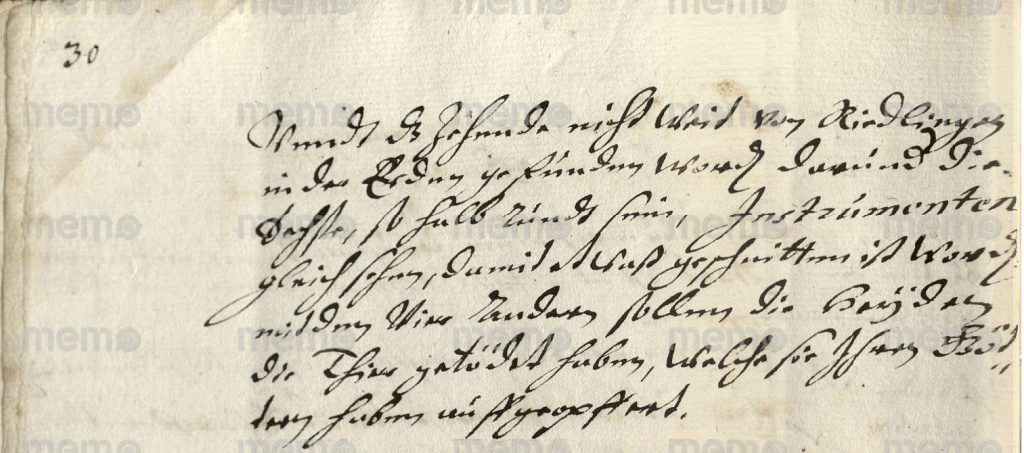 Abb. 8: Beschreibung der Winterlinger „Opferinstrumente“ im Inventar des Antiquars Betz von 1654. Hauptstaatsarchiv Stuttgart Bestand A20a, Bü 6 S. 30.